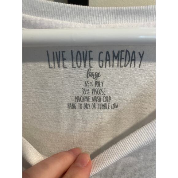 LIVE LOVE GAMEDAY Made Me Do It Long Sleeve Top Graphic Print White Women's L - Picture 3 of 4